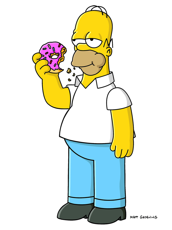 Homer Simpson eating donut